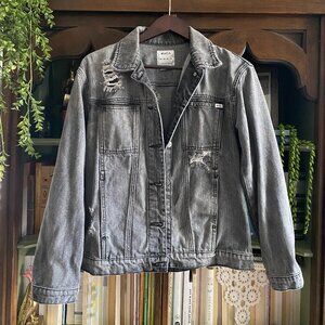 RVCA Distressed Gray Denim Jacket – Vintage Wash